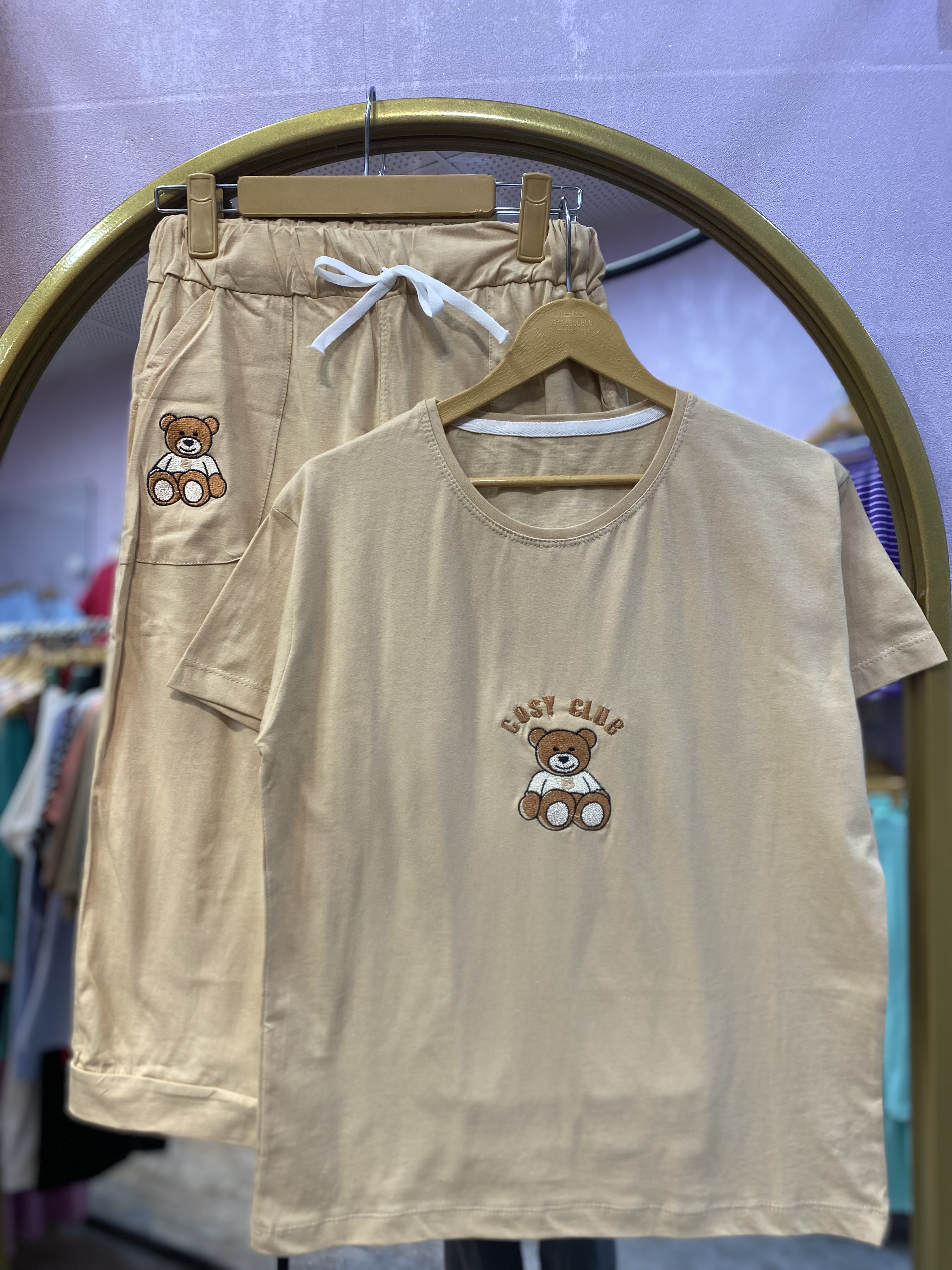 ست تیشرت و شلوارک گلدوزی خرس 🐻