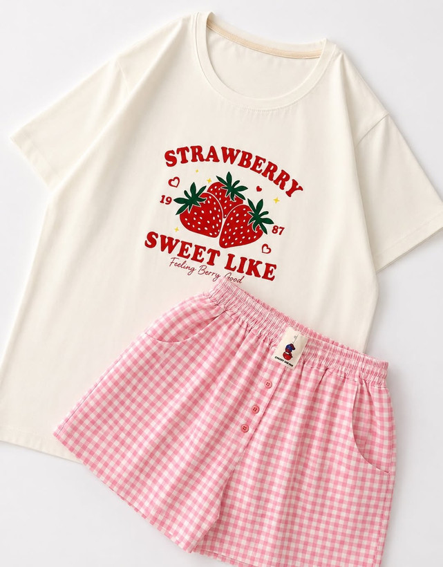 ست تيشرت وشورتك چهارخونه