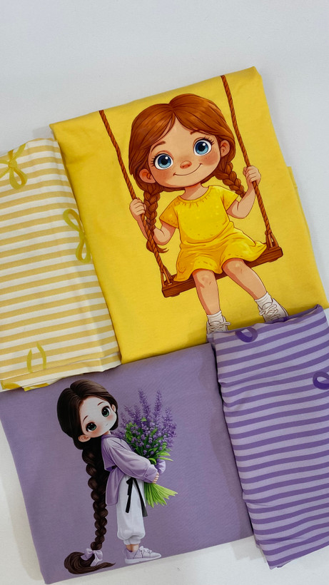 ست تيشرت باكسي شلوار پاپيون دختر🎀