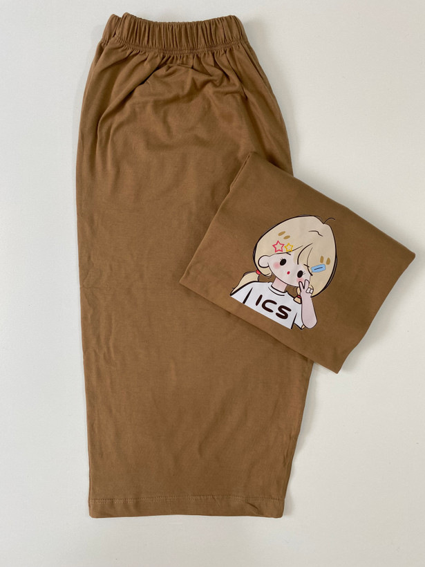 ست تيشرت و شلوارك نخ پنبه دختر